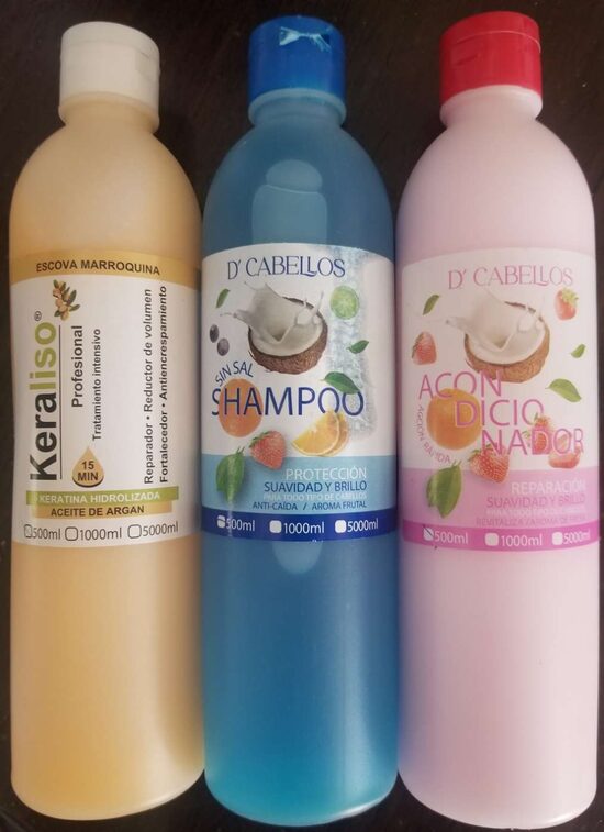 LINEA DE SHAMPOO, ACONDICIONADOR Y KERATINA 500ml