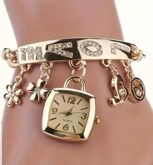 PULSERA ELEGANTE CON RELOJ PARA MUJER